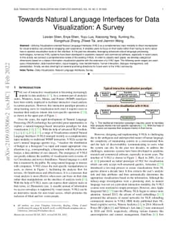 Towards Natural Language Interfaces for Data Visualization: A Survey