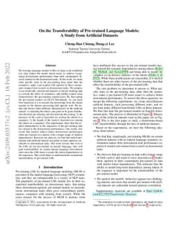 On the Transferability of Pre-trained Language Models: A Study from
  Artificial Datasets