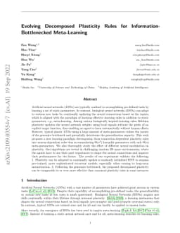 Evolving Decomposed Plasticity Rules for Information-Bottlenecked
  Meta-Learning