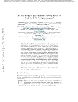 A Case Study of Intra-library Privacy Issues on Android GPS Navigation
  Apps