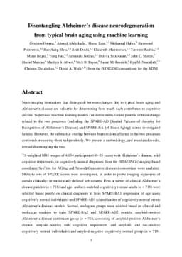 Disentangling Alzheimer's disease neurodegeneration from typical brain
  aging using machine learning