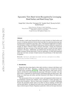 Egocentric View Hand Action Recognition by Leveraging Hand Surface and
  Hand Grasp Type