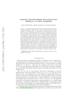 Learning the hypotheses space from data through a U-curve algorithm