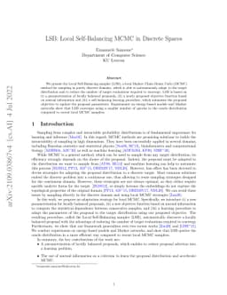 LSB: Local Self-Balancing MCMC in Discrete Spaces