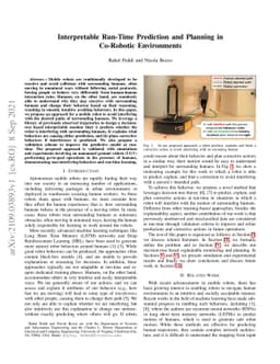 Interpretable Run-Time Prediction and Planning in Co-Robotic
  Environments