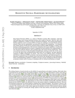 Resistive Neural Hardware Accelerators