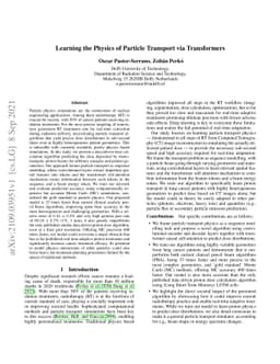 Learning the Physics of Particle Transport via Transformers