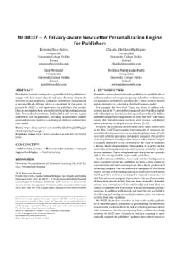 NU:BRIEF -- A Privacy-aware Newsletter Personalization Engine for
  Publishers