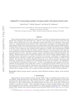 AdjointNet: Constraining machine learning models with physics-based
  codes