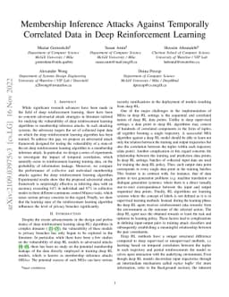 Membership Inference Attacks Against Temporally Correlated Data in Deep
  Reinforcement Learning
