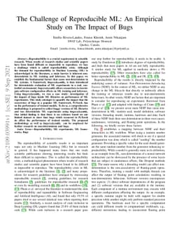 The challenge of reproducible ML: an empirical study on the impact of
  bugs