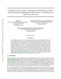 MaterialsAtlas.org: A Materials Informatics Web App Platform for
  Materials Discovery and Survey of State-of-the-Art