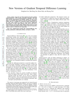 New Versions of Gradient Temporal Difference Learning