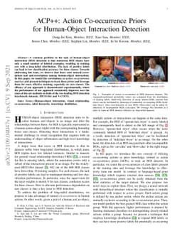 ACP++: Action Co-occurrence Priors for Human-Object Interaction
  Detection
