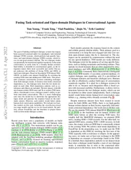 Fusing task-oriented and open-domain dialogues in conversational agents