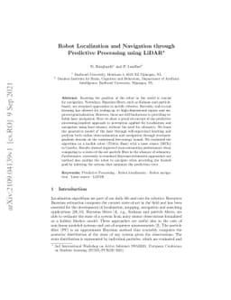 Robot Localization and Navigation through Predictive Processing using
  LiDAR
