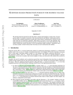 Kurtosis-based projection pursuit for matrix-valued data