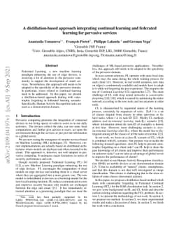 A distillation-based approach integrating continual learning and
  federated learning for pervasive services