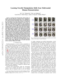 Learning Forceful Manipulation Skills from Multi-modal Human
  Demonstrations