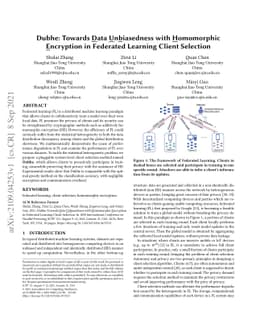 Dubhe: Towards Data Unbiasedness with Homomorphic Encryption in
  Federated Learning Client Selection