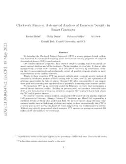 Clockwork Finance: Automated Analysis of Economic Security in Smart
  Contracts
