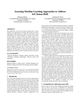 Assessing Machine Learning Approaches to Address IoT Sensor Drift