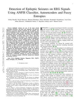 Detection of Epileptic Seizures on EEG Signals Using ANFIS Classifier,
  Autoencoders and Fuzzy Entropies