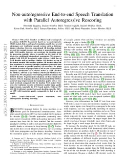 Non-autoregressive End-to-end Speech Translation with Parallel
  Autoregressive Rescoring