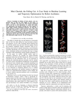 Mini Cheetah, the Falling Cat: A Case Study in Machine Learning and
  Trajectory Optimization for Robot Acrobatics