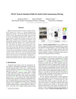 NEAT: Neural Attention Fields for End-to-End Autonomous Driving