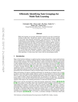 Efficiently Identifying Task Groupings for Multi-Task Learning