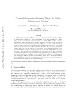 Projected State-action Balancing Weights for Offline Reinforcement
  Learning