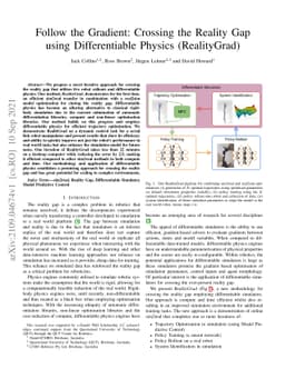 Follow the Gradient: Crossing the Reality Gap using Differentiable
  Physics (RealityGrad)