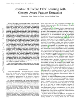Residual 3D Scene Flow Learning with Context-Aware Feature Extraction