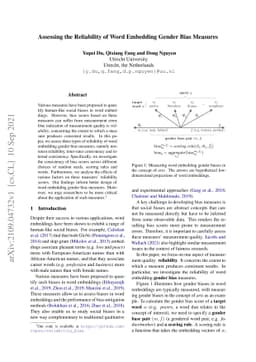 Assessing the Reliability of Word Embedding Gender Bias Measures