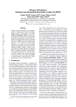 Mixture-of-Partitions: Infusing Large Biomedical Knowledge Graphs into
  BERT