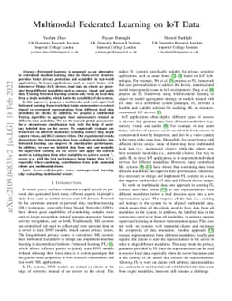 Multimodal Federated Learning on IoT Data