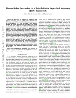 Human-Robot Interaction via a Joint-Initiative Supervised Autonomy
  (JISA) Framework