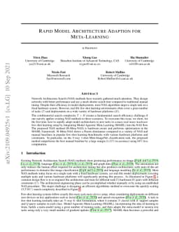 Rapid Model Architecture Adaption for Meta-Learning
