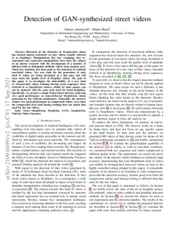 Detection of GAN-synthesized street videos