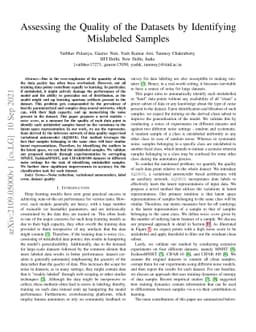 Assessing the Quality of the Datasets by Identifying Mislabeled Samples