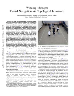 Winding Through: Crowd Navigation via Topological Invariance