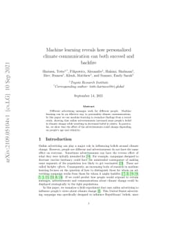 Machine learning reveals how personalized climate communication can both
  succeed and backfire