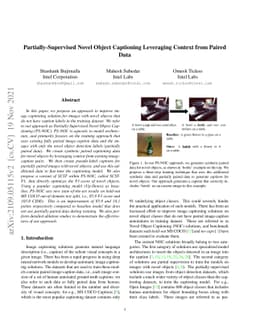 Partially-Supervised Novel Object Captioning Leveraging Context from
  Paired Data