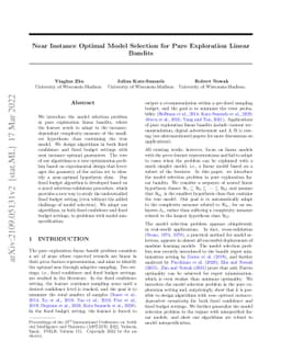 Near Instance Optimal Model Selection for Pure Exploration Linear
  Bandits