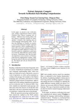 Extract, Integrate, Compete: Towards Verification Style Reading
  Comprehension