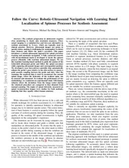 Follow the Curve: Robotic-Ultrasound Navigation with Learning Based
  Localization of Spinous Processes for Scoliosis Assessment