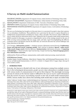 A Survey on Multi-modal Summarization