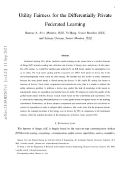 Utility Fairness for the Differentially Private Federated Learning
