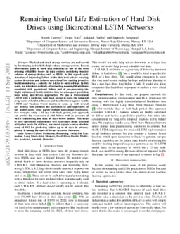 Remaining Useful Life Estimation of Hard Disk Drives using Bidirectional
  LSTM Networks